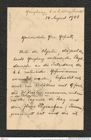 Nachlass Franz Steindachner, Brief von Erwin Zach an Franz Steindachner (24.08.1908), Inv.Nr. 604.01, Seite 1